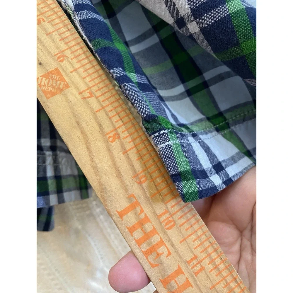 Gap Mens 36 Plaid Cotton Shorts Blue Green‎ Flat Front Casual  Preppy Gulf